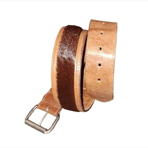 ESPRIT Caramel Brown Faux Leather Faux Calf-Hair Adjustable Silver Buckle Belt main image 8
